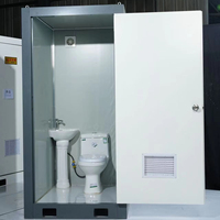 Salle de bain portable en acier préfabriqué moderne avec toilettes en céramique à décharge directe, cabine de toilettes extérieure pour camping, parc, usage public