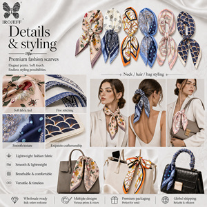 Nuova <span class=keywords><strong>Sciarpa</strong></span> di Lusso <span class=keywords><strong>in</strong></span> Raso di <span class=keywords><strong>Seta</strong></span> Stampa a Quadretti Foulard Quadrato Morbido <span class=keywords><strong>in</strong></span> <span class=keywords><strong>Seta</strong></span> da <span class=keywords><strong>Donna</strong></span> - Product Image 3