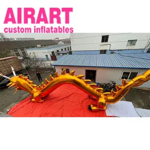 Ballon géant gonflable personnalisé, modèle de dragon en peau dorée
