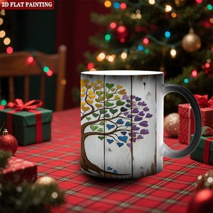 Modern Dining Room Tabletop Mug Frosted Black 11oz <b>Ceramic</b> Heat Sensitive Magic <b>Cup</b> - Product Image 2