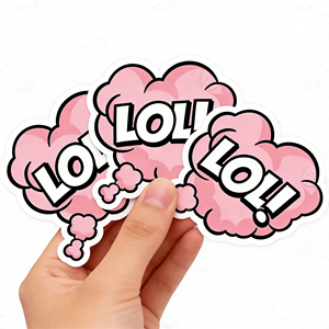 Autocollant vinyle tendance à effets sonores de bande dessinée, imperméable, personnalisé, à gratter, adhésif réutilisable pour ordinateur portable et fonction de rappel - Product Image 2