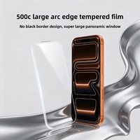 Protection d'écran en verre trempé incurvé sans bordure 500C pour iPhone 17 Pro, 17 Pro Max, 17 Air