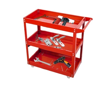 Chariot à outils en acier à roulettes à 3 niveaux, chariot de réparation, chariot d'atelier, armoire de rangement de <span class=keywords><strong>garage</strong></span>, organisateur, plaque à trous suspendus, boîte à pièces - Product Image 1