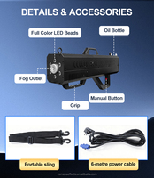 Machine à fumée LED RGB 1500W portable, effet brouillard, en acier, pour discothèques, fêtes, mariages, contrôle manuel de scène, 3M