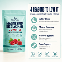 Permen Kunyah Magnesium Bisglisinat 400mg untuk Dewasa, Membantu Tidur, Pemulihan Otot, Relaksasi Saraf, 60 Buah