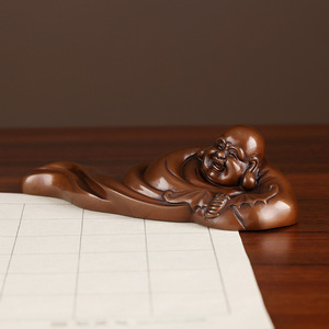 Figura de Buda Maitreya de Copper World, decoración de escritorio de oficina hecha a mano en bronce - Product Image 3