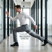 Pantalones Caqui para Hombre al por Mayor, Pantalones Elásticos Inteligentes 360, Antiestáticos, Sin Arrugas, para Oficina, con Logotipo Personalizado OEM