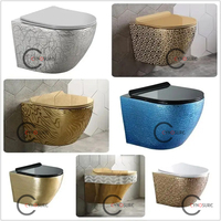 Cuvette de toilette de luxe de haute qualité plaquée or et blanche plaquée Wc articles sanitaires salle de bain hôtel