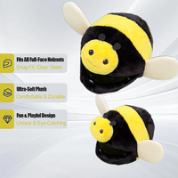 Housse de casque de moto en peluche abeille mignonne à prix réduit, avec remise en gros, motif animal 3D de dessin animé, pour casque intégral, pour motards