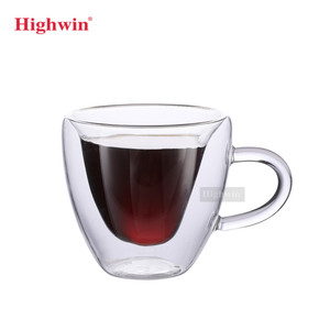HIGHWIN Tazza da <span class=keywords><strong>Caffè</strong></span> a Forma di <span class=keywords><strong>Cuore</strong></span> in Vetro Borosilicato a Doppia Parete Termoisolante 180ml 240ml - Product Image 6