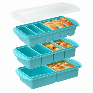 <span class=keywords><strong>Bac</strong></span> de congélation en silicone avec couvercle - Moules pour soupe - <span class=keywords><strong>Bac</strong></span> à glaçons extra large pour congeler soupes et sauces - Compatible lave-vaisselle - Product Image 5