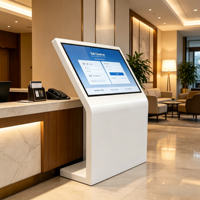 Kiosque d'information en libre-service intérieur en forme de L avec écran tactile infrarouge 43, 49, 55, 65 pouces 4K et interfaces riches