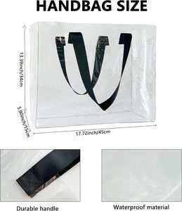 Eco Friendly Handbag clear Transparent Pvc <b>Bags</b> <b>Gift</b> and Promotional with Handle and Button - Product Image 4