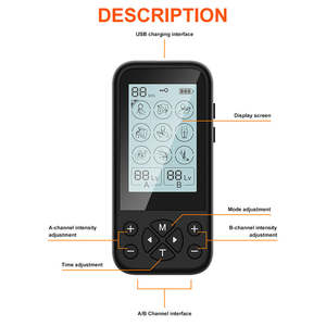 Dispositivo <span class=keywords><strong>TENS</strong></span> Portátil Inteligente, Máquina de Terapia Digital de Canal Duplo, 36 Modos, 20 Níveis de Intensidade para Gestão da Dor Corporal e Muscular - Product Image 5
