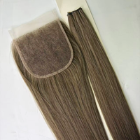Sistem Rambut Integrasi Mesh Kustom Grosir HD Transparent Lace Closure Rambut Manusia Virgin dengan Bleached Knots untuk Wanita