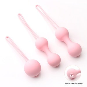 Juego de 3 Bolas de <span class=keywords><strong>Kegel</strong></span> - Entrenador de <span class=keywords><strong>Ejercicios</strong></span> para el Suelo Pélvico con Peso, Bolas de Silicona Médica con Núcleo de Acero para el Bienestar Femenino - Product Image 5