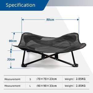 سرير للكلاب مطوي ومرتفع حديث التطوير للتخييم في الهواء الطلق أو في الأماكن المغلقة مع حقيبة للحمل - Product Image 3