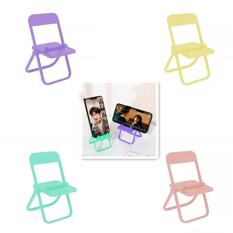 חמוד צבע כיסא טלפון מחזיק מתכוונן עבור iPhone 14 13 פרו מקסימום מתקפל טלפון שולחן Stand מחזיק עבור Samsung Tablet stand