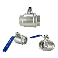 Válvula de Bola de Acero Inoxidable de 2 Piezas con Asiento de PTFE y Maneta de Palanca, de Paso Completo, para Suministro Doméstico de Agua, Precio de Fábrica al Por Mayor