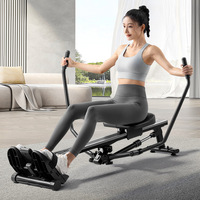 Remo Hidráulico Plegable de Doble Palanca, Silencioso, con Resistencia Ajustable, Equipo de Fitness Cardiovascular para Entrenamiento en Casa