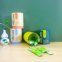 100% Recyclable bord plat carton cylindre emballage alimentaire bonbons grain de café Tube thé poudre Sachets paquet papier Tube boîte