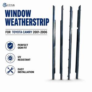 Moulures de garniture de vitre de porte avant et arrière extérieures pour Toyota Camry 2001 <span class=keywords><strong>2002</strong></span> 2003 2004 2005 2006 ACV30, 4 pièces, joint chromé - Product Image 1