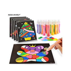 Fai da te <span class=keywords><strong>pittura</strong></span> di sabbia colorata fatta a mano per bambini educativi di sabbia raschiatura scuola materna giocattoli da disegno per ragazzi ragazze - Product Image 1
