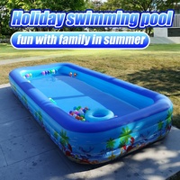 Grande piscine gonflable rectangulaire d'extérieur pour enfants et bébés, en PVC, pour la plage et la piscine