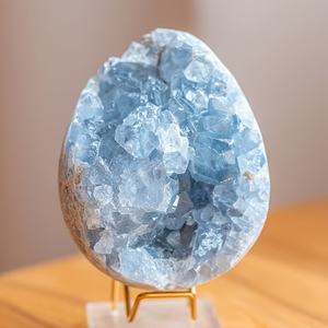 Cristaux de célestine naturels en gros, géodes, pierres de guérison pour la décoration de la maison et du bureau, cadeaux de fête, artisanat - Product Image 3