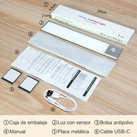 Lumière LED ultra-mince rechargeable avec détecteur de mouvement pour sous-meuble, placard, sous-étagère, comptoir – 20cm, 40cm, 60cm