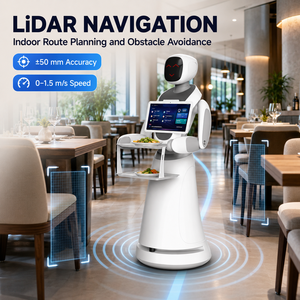 หุ่นยนต์เสิร์ฟอาหารอัตโนมัติพร้อมระบบสั่งงานด้วยเสียง AI  พร้อม LiDAR และถาดคู่ - Product Image 5