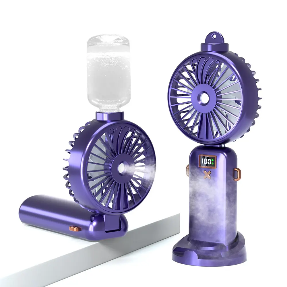 Спрей-распылитель с цифровым дисплеем, небольшой ручной перезаряжаемый Складной вентилятор с usb, портативный наружный мини-охлаждающий ручной вентилятор
