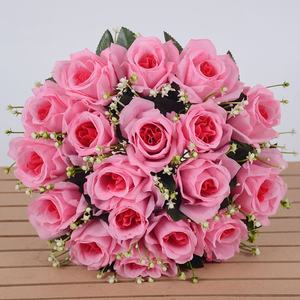 Fabricants gros soie artificielle 18 tête rose bouquet pour la célébration de la décoration du salon - Product Image 5