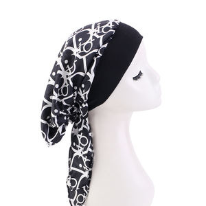 Bonnets de chimiothérapie <span class=keywords><strong>pour</strong></span> femmes, imprimés floraux, turban en soie pré-noué, bandeau en satin <span class=keywords><strong>pour</strong></span> les couvre-chefs contre le cancer - Product Image 3