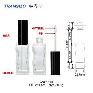 Tubes de gloss à lèvres uniques de 10 ml, logo personnalisé, tube de gloss à lèvres en verre de 10 ml, tubes de gloss à lèvres ondulés en verre vides de 10 ml - Product Image 2