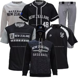 FQ Au NZ kaus bisbol tim Hoodie, pakaian olahraga bisbol kancing penuh, Set seragam bisbol kancing bawah - Product Image 1