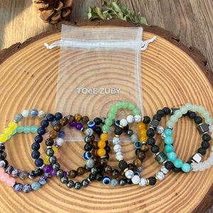 9 pièces/ensemble de bracelets de perles de pierre magique, symbolisant le rêve, la paix, la richesse, l'amitié, la bonne chance, l'amour et la protection - Product Image 4