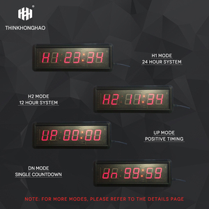 Honghao นาฬิกาติดผนัง <span class=keywords><strong>LED</strong></span> หลากสีขนาด1.5นิ้ว6หลักขนาดนิ้วขนาดเล็กพร้อมนาฬิกาจับเวลานับถอยหลังคุณสมบัติมัลติฟังก์ชั่น - Product Image 4