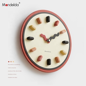 Reloj de Pared Mandelda con Marco Dorado para Decoración de Sala de Estar, Reloj de Madera de Estilo Vintage con Manecillas Acrílicas, Reloj Moderno Silencioso DIY - Product Image 3