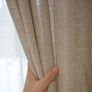 Ycsp Tùy Chỉnh Tự Nhiên Polyester Linen Pha Trộn Vải Rèm Cửa Hoặc Sang Trọng Tuyệt Rèm Cửa Cho Phòng Khách Và Phòng Học Treo - Product Image 5