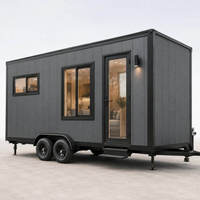 Mini-maison conteneur modulaire en acier sur roues avec design moderne pour entrepôt et habitation