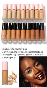 18 Colors Full Coverage Private Label Waterproof Long Wear And Shine Control Natural Makeup Matte Liquid Foundation