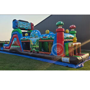 Parcours d'obstacles gonflable sur le thème de <span class=keywords><strong>Mario</strong></span> avec toboggan, jouets gonflables commerciaux pour enfants - Product Image 1