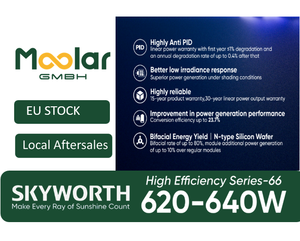 Panel Solar Bifacial de Vidrio TOPCON SKYWORTH QM182BTHCD-620-66 de 620W, con Servicio Postventa Local en Alemania - Product Image 3