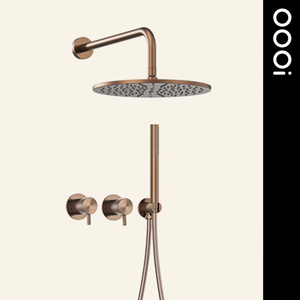 Juego <span class=keywords><strong>de</strong></span> ducha moderno para baño, <span class=keywords><strong>de</strong></span> latón cepillado dorado, con certificación Watermark, <span class=keywords><strong>de</strong></span> pared, con 2 funciones, tipo lluvia - Product Image 1