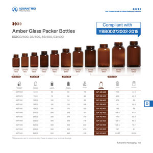 Flacone in Vetro Ambrato per <span class=keywords><strong>Capsule</strong></span> e Compresse, da 60ml a 625ml, per Uso Farmaceutico - Product Image 4