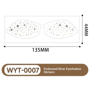 Autocollants de tatouage pour le visage et les yeux, décorations de maquillage, patchs pour les yeux, étoiles argentées scintillantes, autocollants de tatouage pour Noël - Product Image 5
