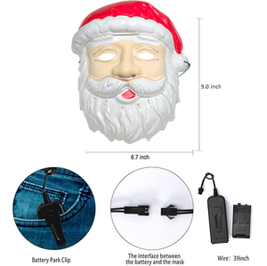 Máscara de Papá Noel de Navidad, Máscara de Cosplay de Plástico Brillante para Niños, Máscara Decorativa de Anciano Navideño para Fiesta de Cumpleaños de <span class=keywords><strong>Halloween</strong></span> - Product Image 3