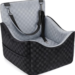 Seggiolino Auto per Cani, Sedile Rialzato per Cani di Piccola e Media Taglia con Cintura di Sicurezza, Cuscino Rimovibile e Lavabile, Letto da Viaggio Morbido Imbottito per Cuccioli - Product Image 1