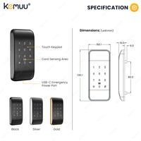 Cerradura para Gabinete de Oficina KEMUU TTlock de Aleación de Aluminio con Tarjeta RFID, Código PIN, Habilitada para Nube y SDK